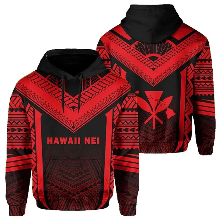 Alohawaii Clothing, Hoodie Hawaii Kanaka Polynesian Active Red | Alohawaii.co