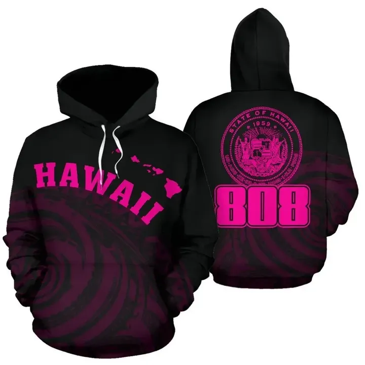 Alohawaii Clothing, Hoodie Hawaii Polynesia Pink, Tatau Style | Alohawaii.co