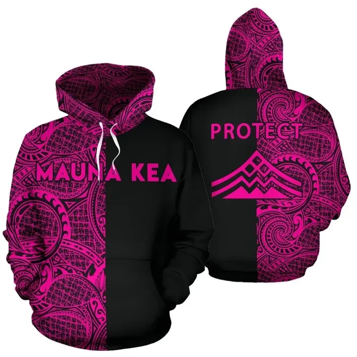 Alohawaii Clothing, Hoodie Hawaii Mauna Kea Polynesian The Half Pink | Alohawaii.co