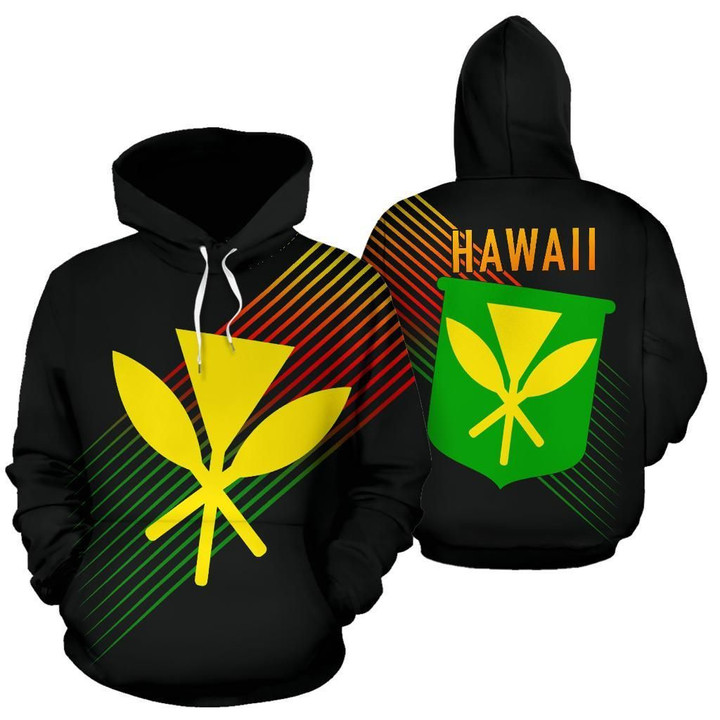 Alohawaii Clothing, Hoodie Hawaii Kanaka Flag, Center Style | Alohawaii.co