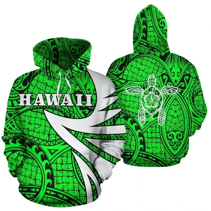 Alohawaii Clothing, Hoodie Hawaii Turtle Polynesian, Green, Warrior Style | Alohawaii.co