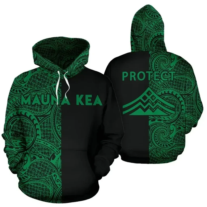 Alohawaii Clothing, Hoodie Hawaii Mauna Kea Polynesian The Half Green | Alohawaii.co