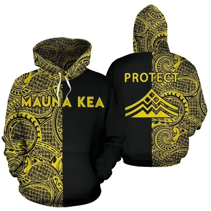 Alohawaii Clothing, Hoodie Hawaii Mauna Kea Polynesian The Half Yellow | Alohawaii.co