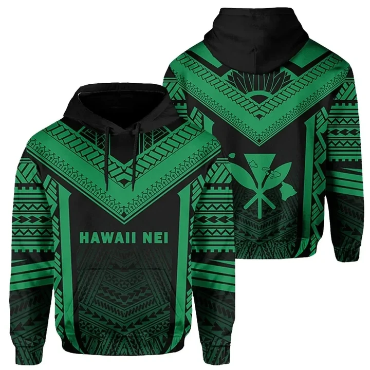 Alohawaii Clothing - Hoodie Hawaii Kanaka Polynesian Active Green - AH - J77