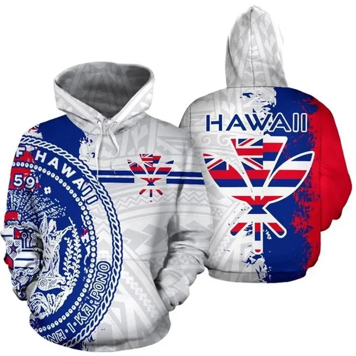 Alohawaii Clothing - Hoodie Hawaii Flag - Mystic style - AH J4