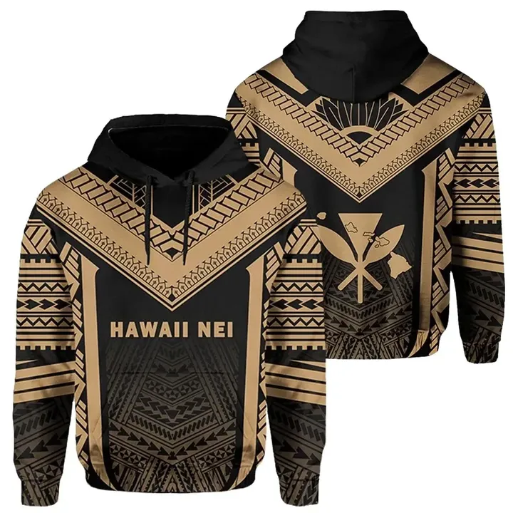 Alohawaii Clothing, Hoodie Hawaii Kanaka Polynesian Active Gold | Alohawaii.co