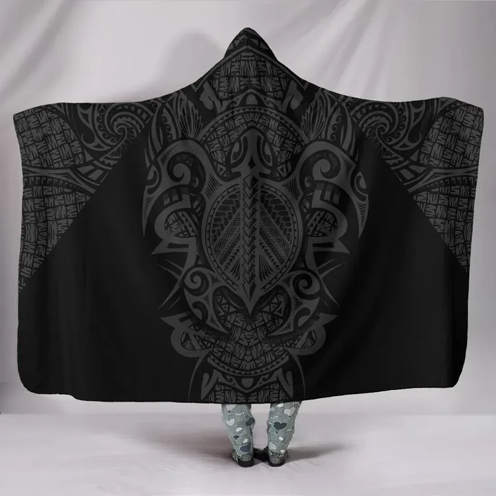 Alohawaii Clothing - Hooded Blanket Hawaii Turtle Polynesian Gray Armor Style | Alohawaii.co