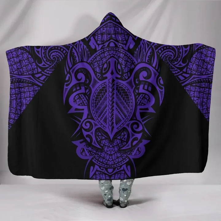 Alohawaii Clothing - Hooded Blanket Hawaii Turtle Polynesian Purple Armor Style | Alohawaii.co