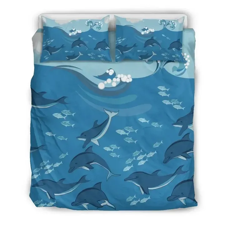 Alohawaii Bedding Set - Cover and Pillow Cases Hawaiian Dolphins Polynesian | Alohawaii.co
