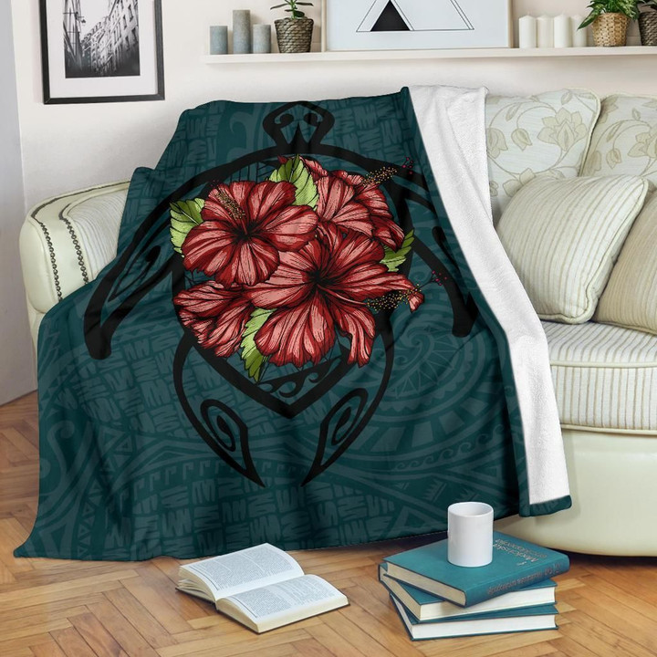 Alohawaii Blanket - Hawaii Turtle Hibiscus Polynesian Premium Blankets | Alohawaii.co