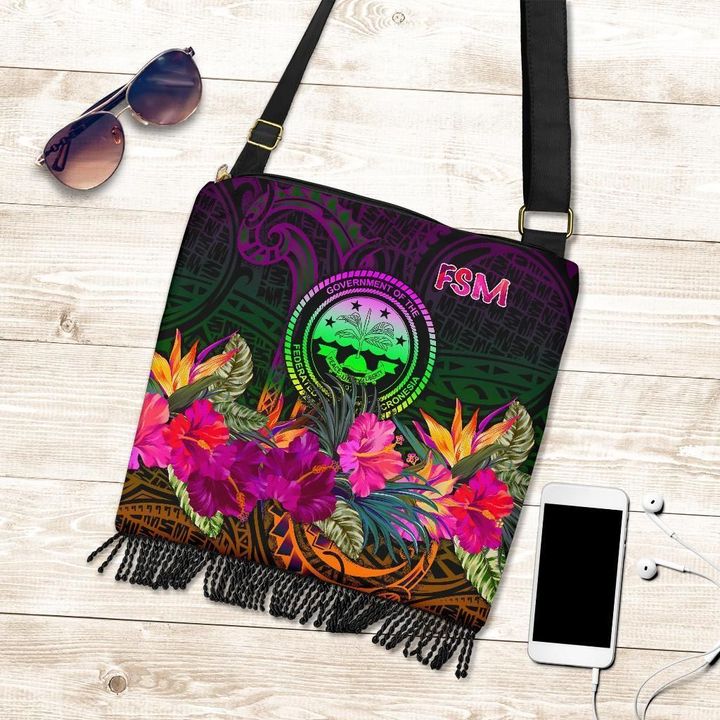 Alohawaii Handbag, Federated States of Micronesia Crossbody Boho Handbag, Summer Hibiscus | Alohawaii.co