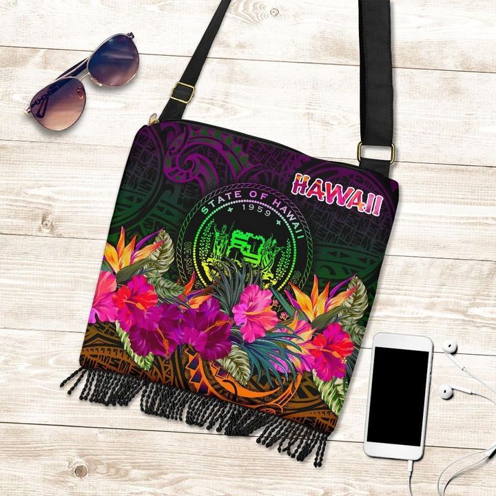 Alohawaii Handbag, Polynesian Hawaii Crossbody Boho Handbag, Summer Hibiscus | Alohawaii.co