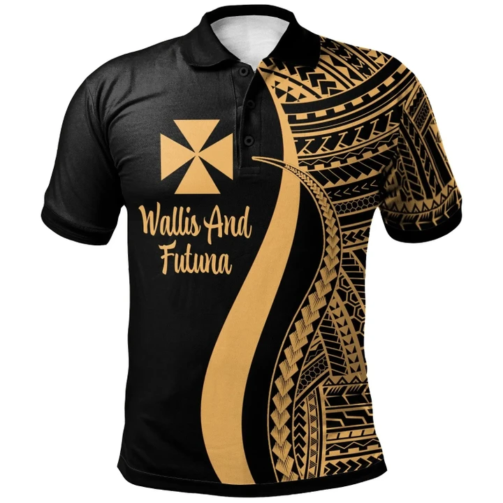 Alohawaii Shirt, Polo Shirt Polynesian Hibiscus Wallis and Futuna Gold, Polynesian Tentacle Tribal Pattern | Alohawaii.co