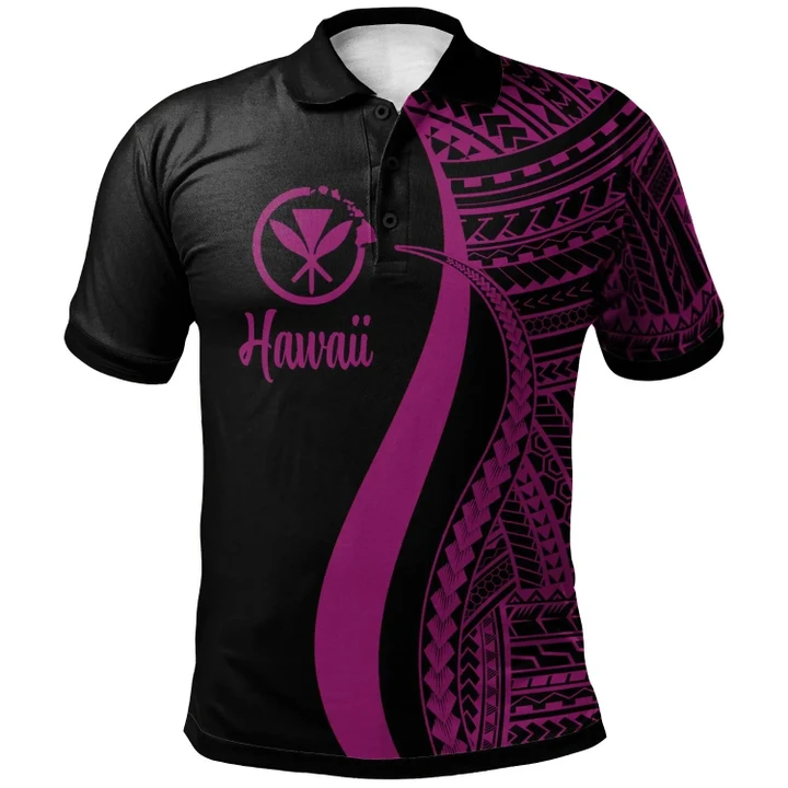 Alohawaii Shirt, Polo Shirt Polynesian Hibiscus Hawaii Blackberry, Polynesian Tentacle Tribal Pattern | Alohawaii.co