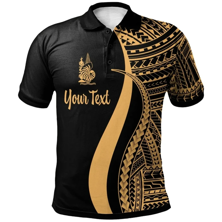 Alohawaii Shirt, Polo Shirt Polynesian Hibiscus New Caledonia Custom Personalised Gold, Polynesian Tentacle Tribal Pattern | Alohawaii.co