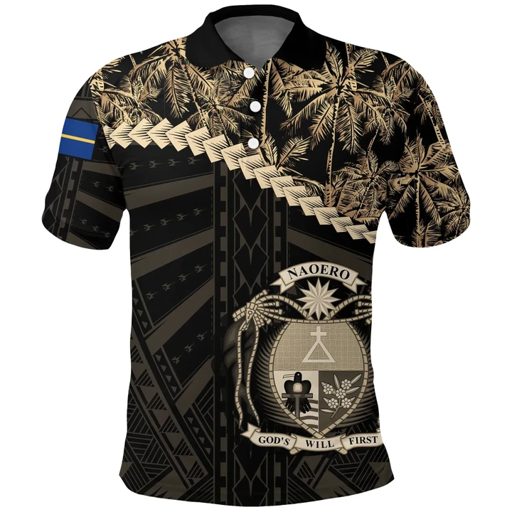 Alohawaii Shirt, Polo Shirt Polynesian Hibiscus Nauru Golden Coconut | Alohawaii.co