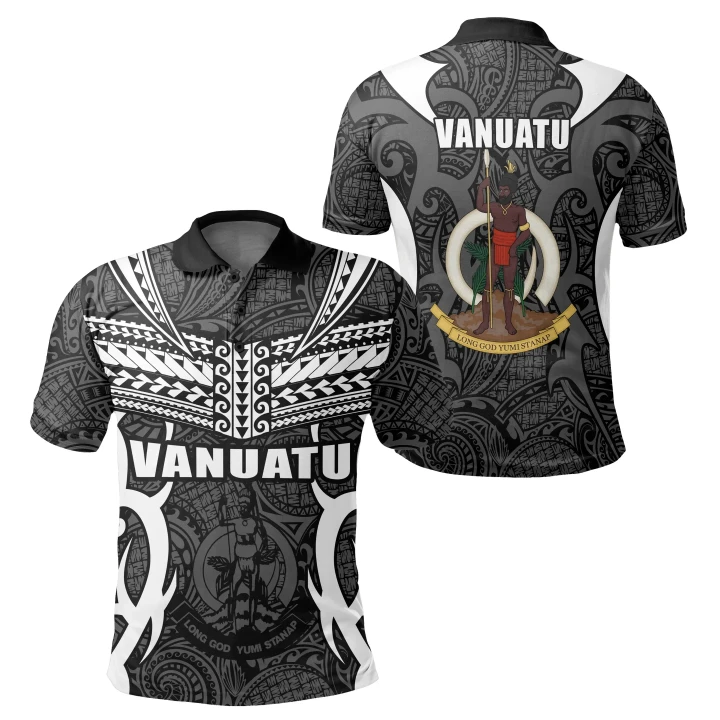 Alohawaii Shirt, Polo Shirt Polynesian Hibiscus Vanuatu Coat Of Arms Tribal Polynesian, Tan Style | Alohawaii.co