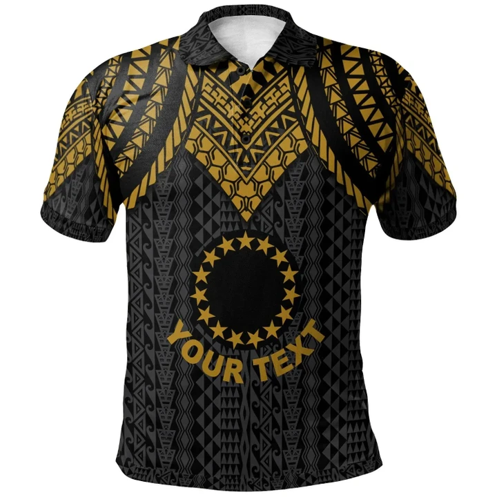Alohawaii Shirt, Polo Shirt Polynesian Hibiscus Cook islands Custom Personalised, Polynesian Armor Style Gold | Alohawaii.co