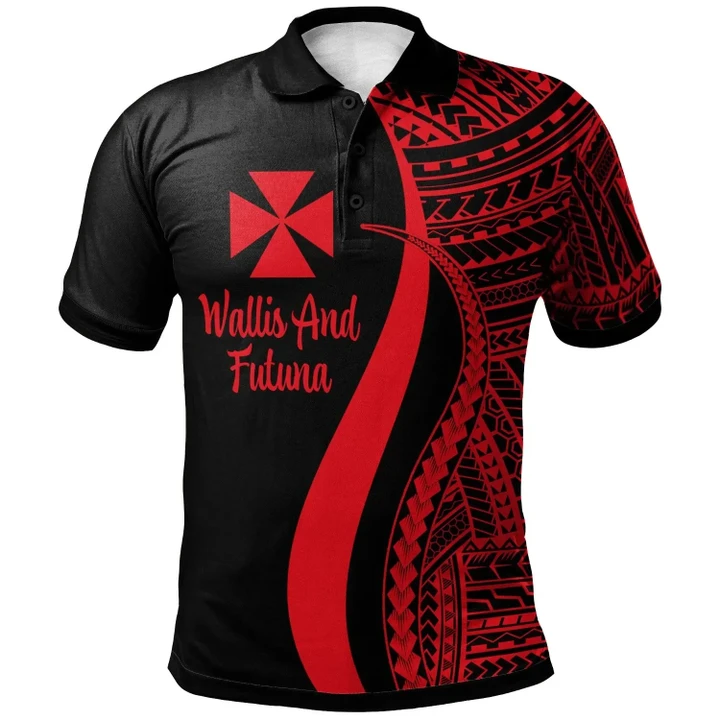 Alohawaii Shirt, Polo Shirt Polynesian Hibiscus Wallis and Futuna Red, Polynesian Tentacle Tribal Pattern | Alohawaii.co