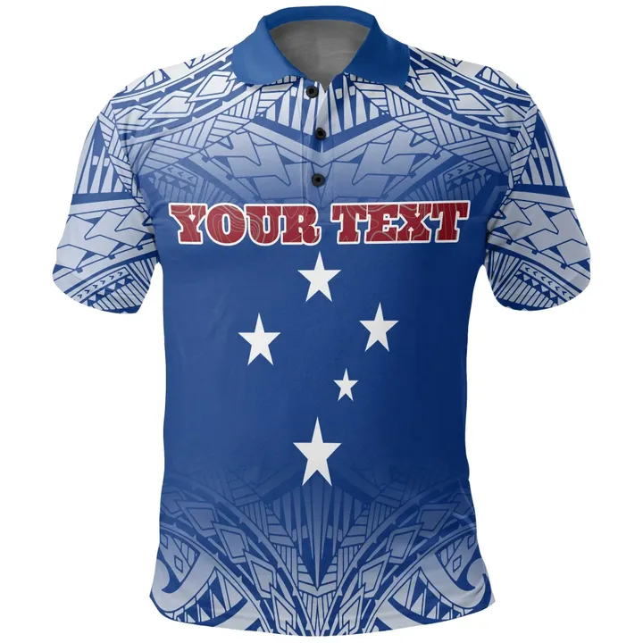 Alohawaii Shirt, Polo Shirt Polynesian Hibiscus Samoa Custom Personalised Polynesian Fog Blue | Alohawaii.co