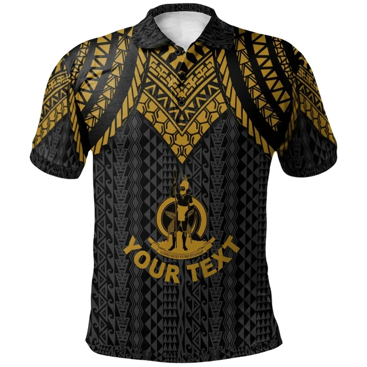 Alohawaii Shirt, Polo Shirt Polynesian Hibiscus Vanuatu Custom Personalised, Polynesian Armor Style Gold | Alohawaii.co
