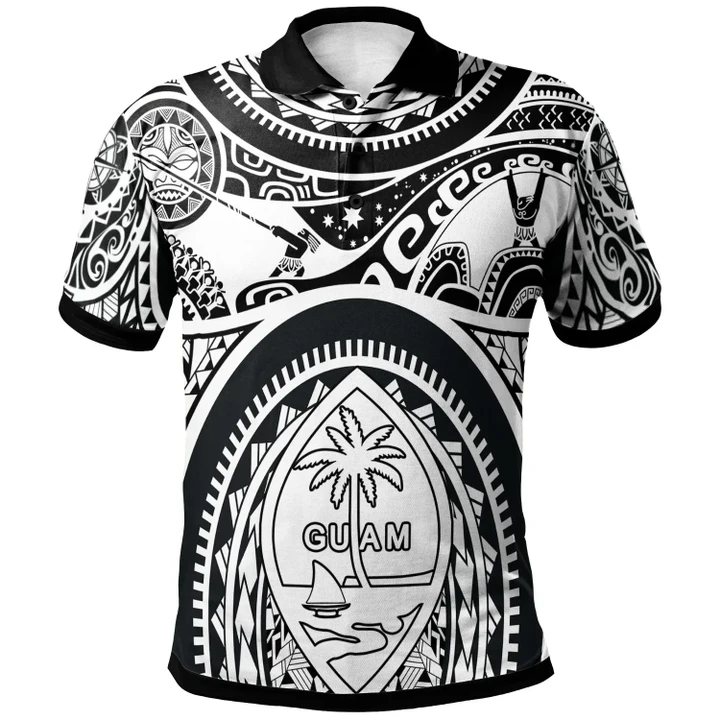 Alohawaii Shirt, Polo Shirt Polynesian Hibiscus Guam Flag, Seal with Maui Moana Tattoo | Alohawaii.co