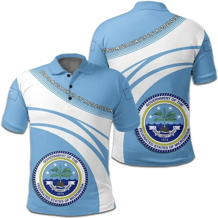 Alohawaii Shirt, Polo Shirt Polynesian Hibiscus Federated States of Micronesia Coat Of Arms Cricket StyleW | Alohawaii.co