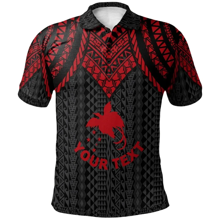 Alohawaii Shirt, Polo Shirt Polynesian Hibiscus Papua New Guinea Custom Personalised, Polynesian Armor Style Red | Alohawaii.co