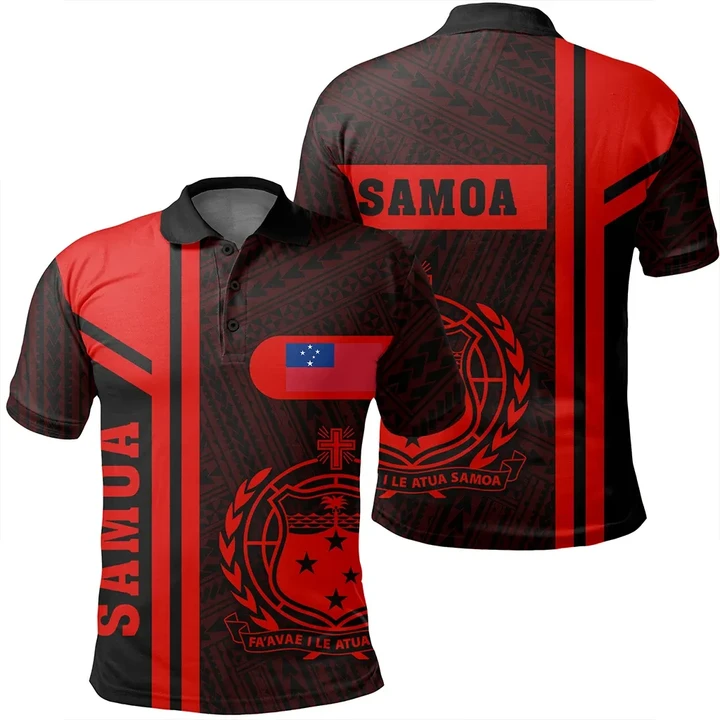 Alohawaii Shirt, Polo Shirt Polynesian Hibiscus Samoa Red Boba Style | Alohawaii.co