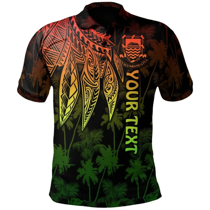 Alohawaii Shirt, Polo Shirt Polynesian Hibiscus Tuvalu Personalised Polynesian Wings (Reggae) | Alohawaii.co