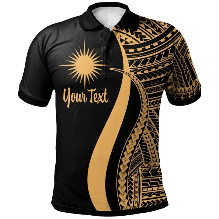 Alohawaii Shirt, Polo Shirt Polynesian Hibiscus Marshall Islands Custom Personalised Gold, Polynesian Tentacle Tribal Pattern | Alohawaii.co