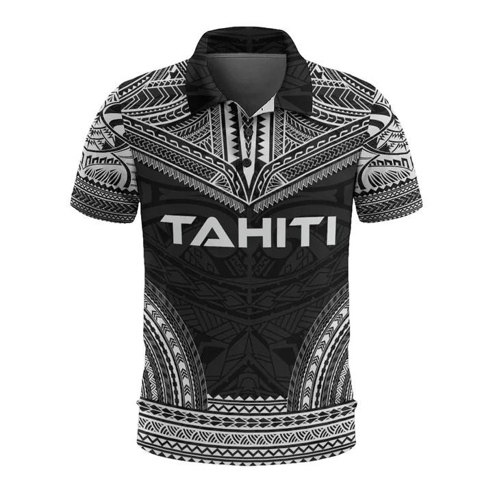 Alohawaii Shirt, Polo Shirt Polynesian Hibiscus Tahiti, Polynesian Chief Black Version | Alohawaii.co