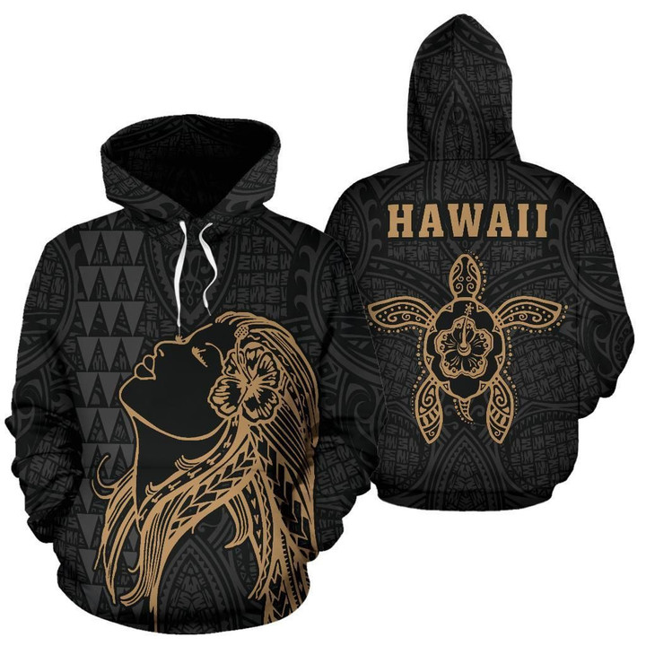 Alohawaii Clothing, Hoodie Hawaii Coat Of Arms Tribal Tattoo All Over Print | Alohawaii.co