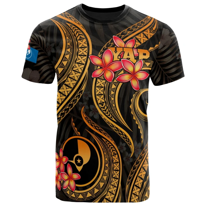 Alohawaii T-Shirt - Tee Yap Micronesian - Gold Plumeria | Alohawaii.co