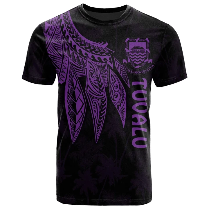 Alohawaii T-Shirt - Tee Tuvalu - Polynesian Wings (Purple) | Alohawaii.co