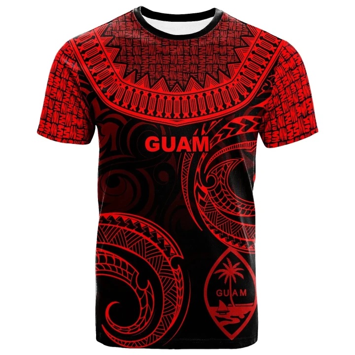 Alohawaii T-Shirt - Tee Guam - Unique Serrated Texture Red | Alohawaii.co
