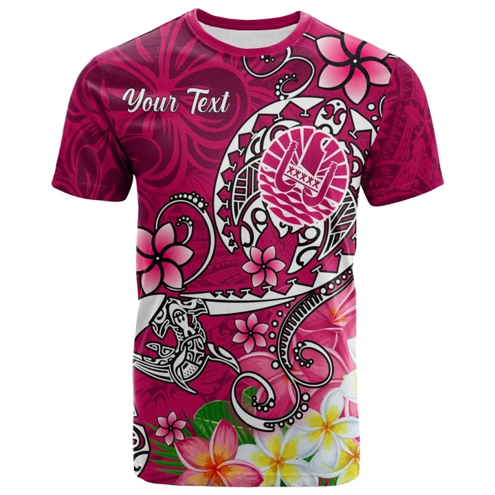 Alohawaii T-Shirt - Tee Tahiti Custom Personalised - Turtle Plumeria (Pink) | Alohawaii.co