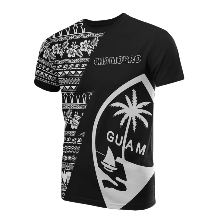 Alohawaii T-Shirt - Tee Guam All Over - Guam Coat Of Arms Chamorro Pattern Black Style | Alohawaii.co