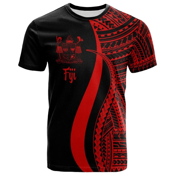 Alohawaii T-Shirt - Tee Fiji Red Polynesian Tentacle Tribal Pattern Crest | Alohawaii.co