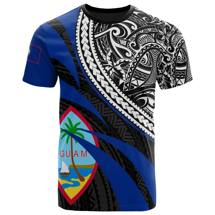 Alohawaii T-Shirt - Tee Guam Polynesian - Blue Floral Pattern | Alohawaii.co