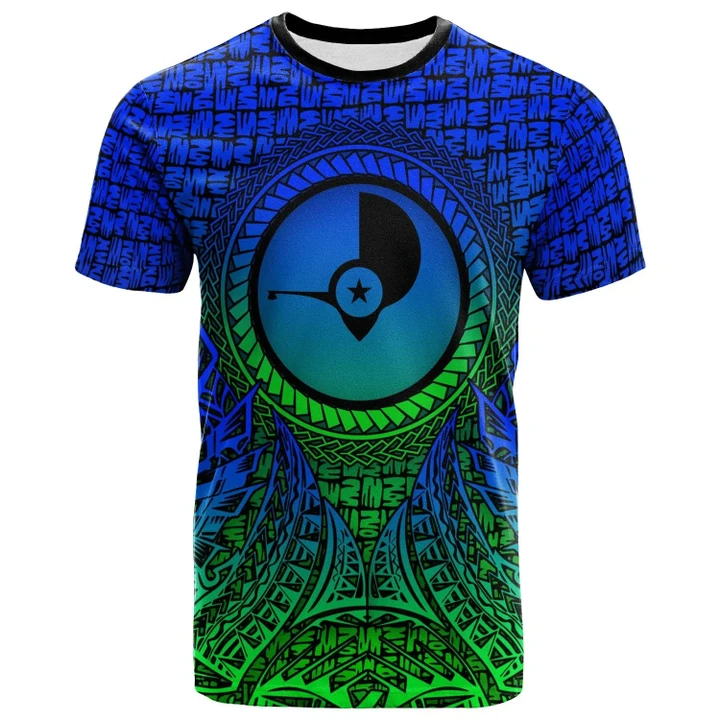 Alohawaii T-Shirt - Tee Yap Micronesian - Circle Pattern Blue | Alohawaii.co