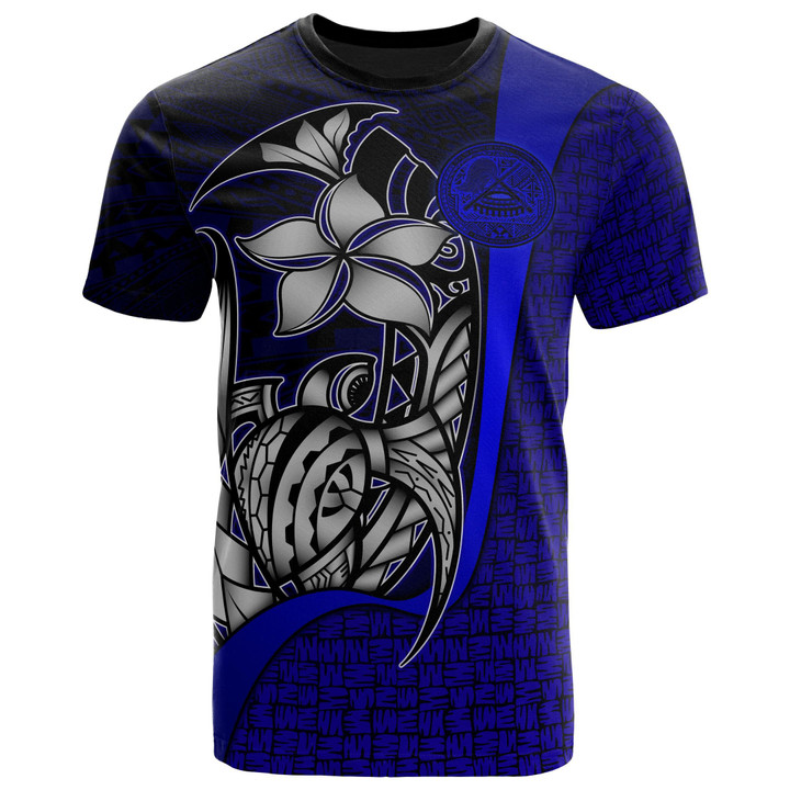 Alohawaii T-Shirt - Tee American Samoa Polynesian Blue - Turtle with Hook | Alohawaii.co