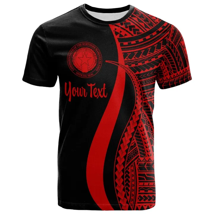 Alohawaii T-Shirt - Tee Northern Mariana Islands Custom Personalised Red Polynesian Tentacle Tribal Pattern | Alohawaii.co