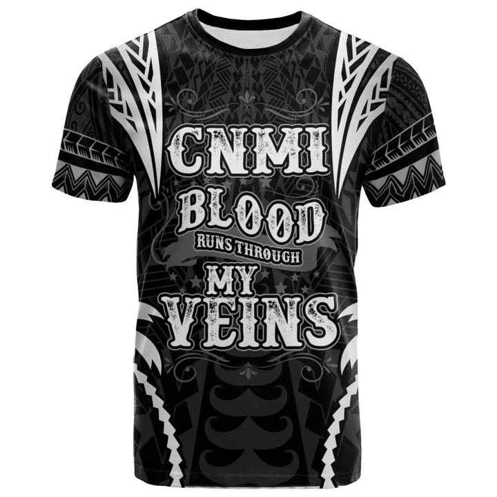 Alohawaii T-Shirt - Tee Northern Mariana Islands - Blood Runs Through My Veins Style Black | Alohawaii.co