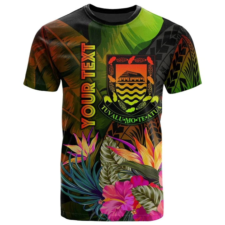 Alohawaii T-Shirt - Tee Tuvalu Polynesian Personalised - Hibiscus and Banana Leaves | Alohawaii.co