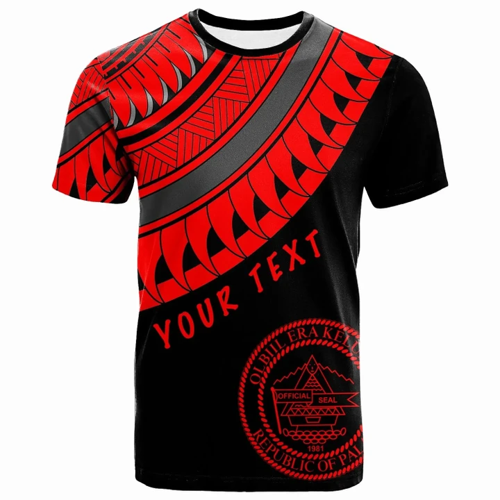 Alohawaii T-Shirt - Tee Palau Custom Personalised -Ginger Lei Red Pattern | Alohawaii.co