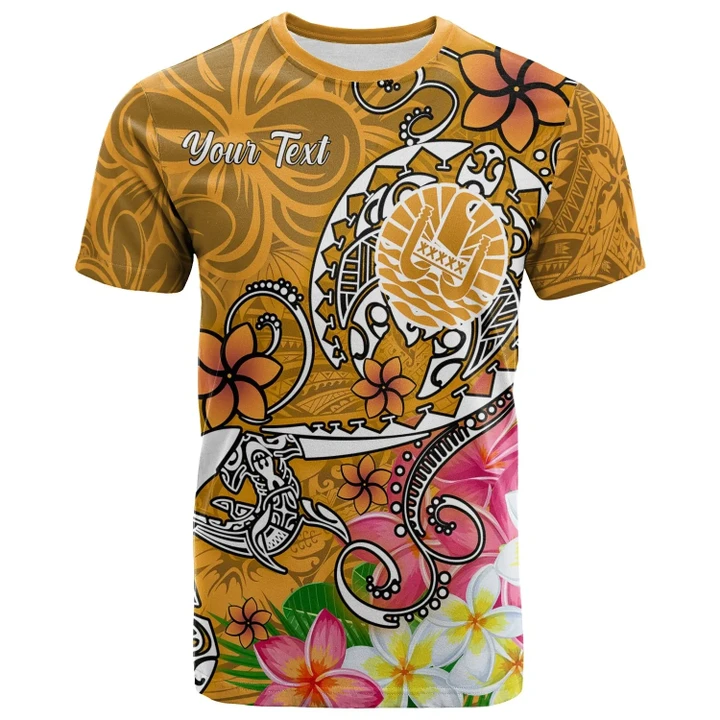 Alohawaii T-Shirt - Tee Tahiti Custom Personalised - Turtle Plumeria (Gold) | Alohawaii.co
