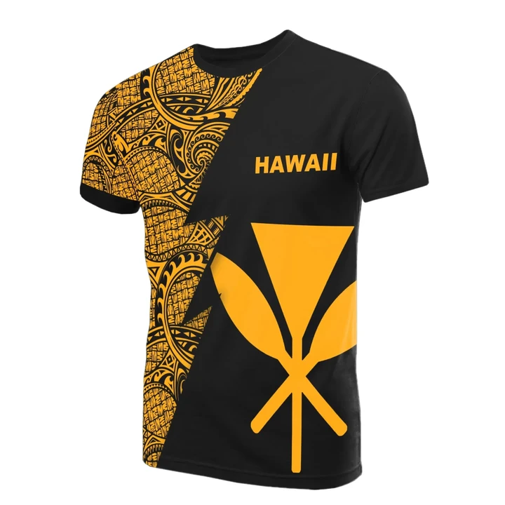 Alohawaii T-Shirt - Tee Hawaii - Polynesian Patter Gold Flash Style | Alohawaii.co
