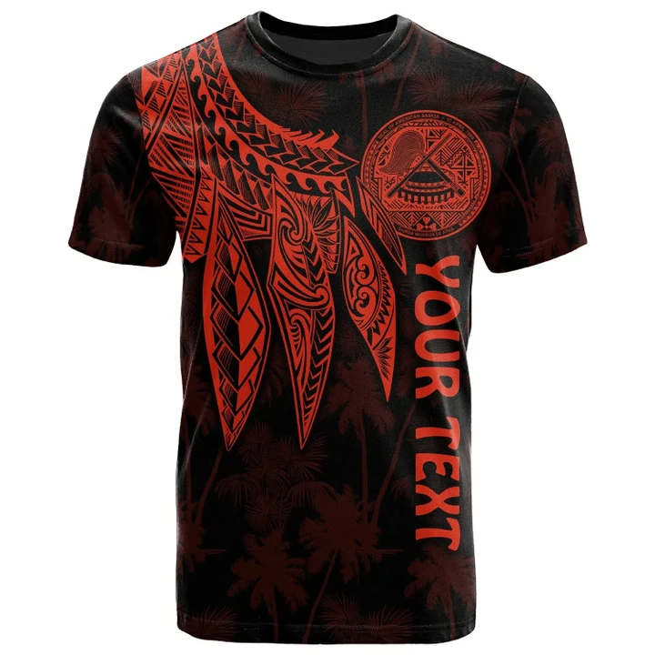 Alohawaii T-Shirt - Tee American Samoa Personalised - Polynesian Wings (Red) | Alohawaii.co