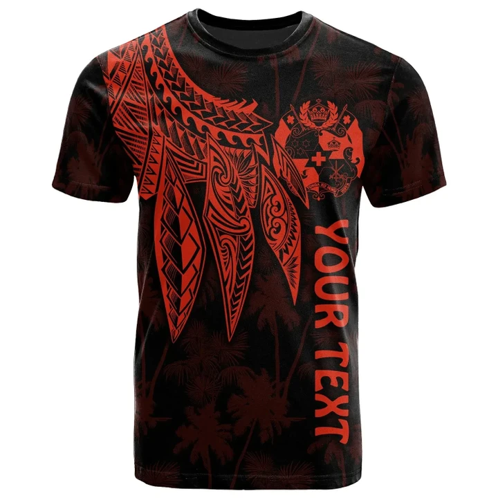 Alohawaii T-Shirt - Tee Tonga Personalised - Polynesian Wings (Red) | Alohawaii.co